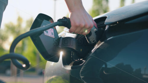 Video – Electric car charging stock video footage - Starpik Stock