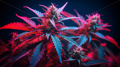 A cannabis plant with neon colors - Starpik