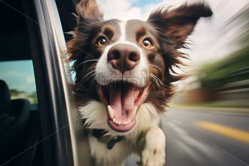 A dog sticking its head out of a car window - Starpik