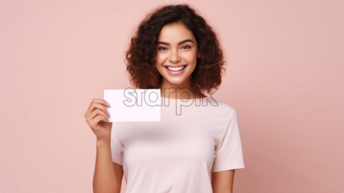 A girl holds a white sheet in her hand - Starpik