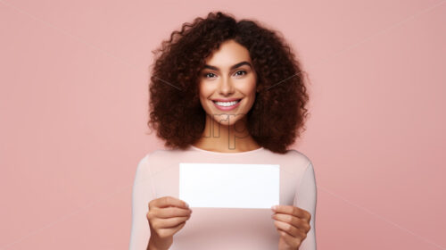 A girl holds a white sheet in her hand - Starpik