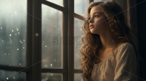 A girl who thinks at the window - Starpik