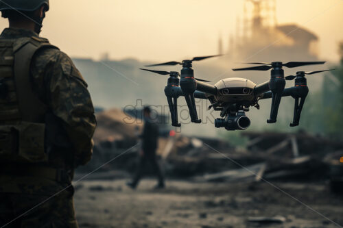 A soldier pilots a drone - Starpik