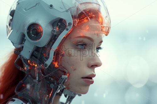 A woman cyber robot costume futuristic looks - Starpik