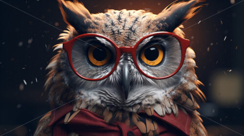 An owl with glasses - Starpik