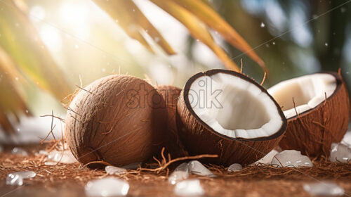 Coconut background fresh summer posters - Starpik