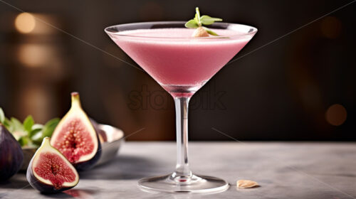 Fig fruits gin tonic or martini cocktail close ups - Starpik