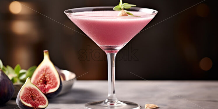 Fig fruits gin tonic or martini cocktail close ups - Starpik