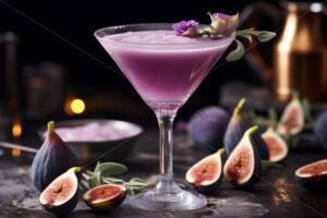 Fig fruits gin tonic or martini cocktails close up - Starpik
