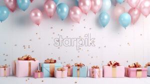 Giftboxes and balloons party celebration banners - Starpik