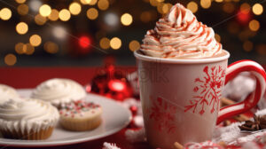Hot chocolate Christmas drink festive banner cards - Starpik