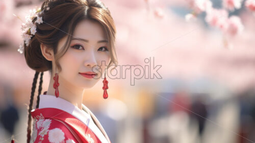 Japanese girl traditional dress and make up portraits - Starpik