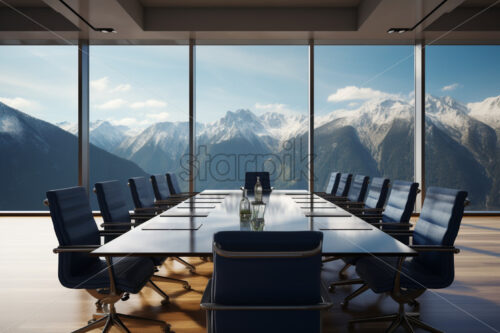 Modern Office with mountains view nature backgrounds - Starpik