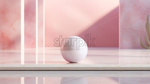 Pink abstract mock up podium for product placements - Starpik