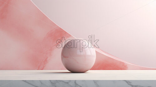 Pink abstract mock up podium for product placements - Starpik