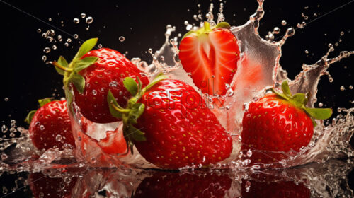 Strawberry water splash mock up banners - Starpik