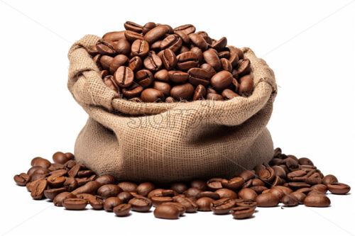 A bag of coffee beans on a white background - Starpik Stock