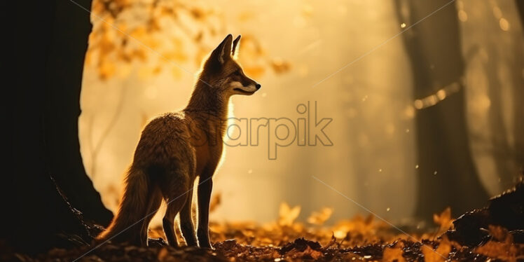 A beautiful fox in a forest - Starpik Stock