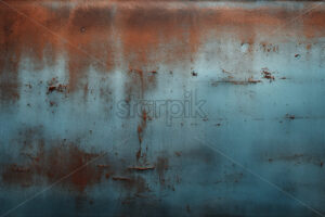 A blue metal surface has rusted - Starpik Stock
