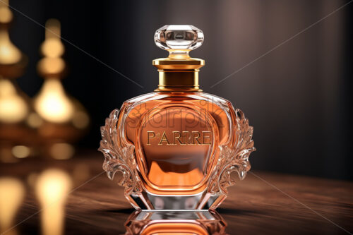 A bottle of luxury perfume on a table - Starpik Stock