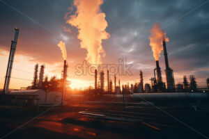A chemical plant that pollutes the atmosphere - Starpik Stock