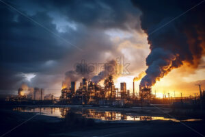 A chemical plant that pollutes the atmosphere - Starpik Stock