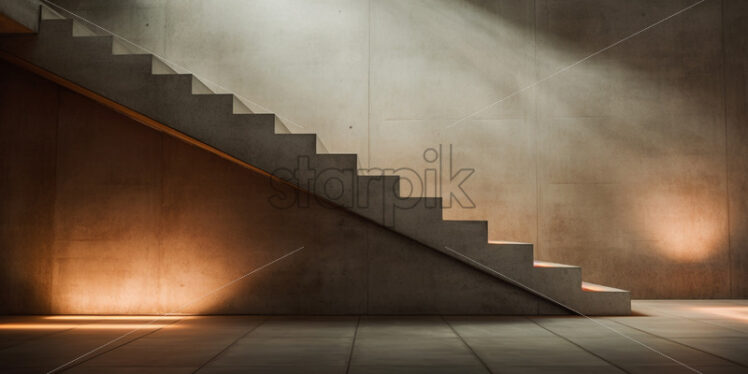 A concrete staircase in a modern apartment - Starpik Stock