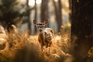 A deer walking through the woods - Starpik Stock
