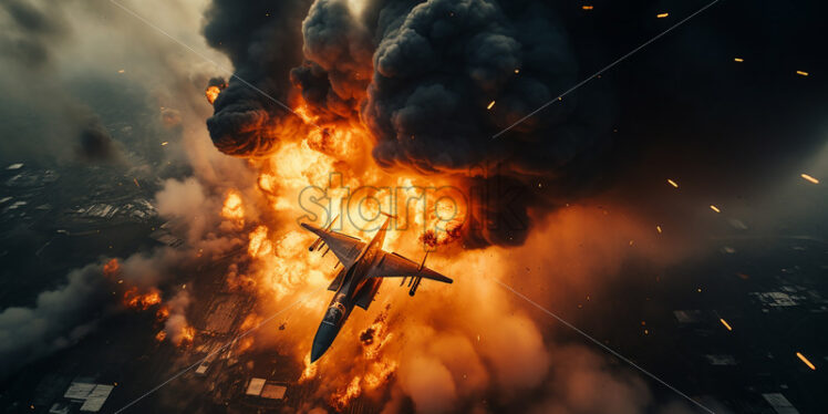 A fighter plane is bombing - Starpik Stock