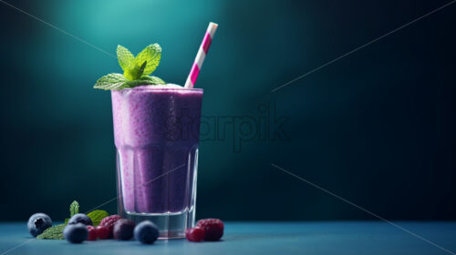 A glass of blueberry smoothie - Starpik