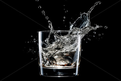 A glass of water on a black background - Starpik Stock