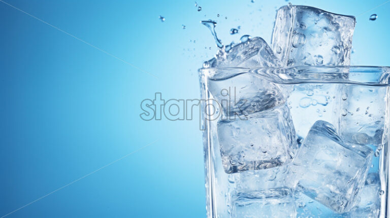 A glass with ice inside - Starpik Stock