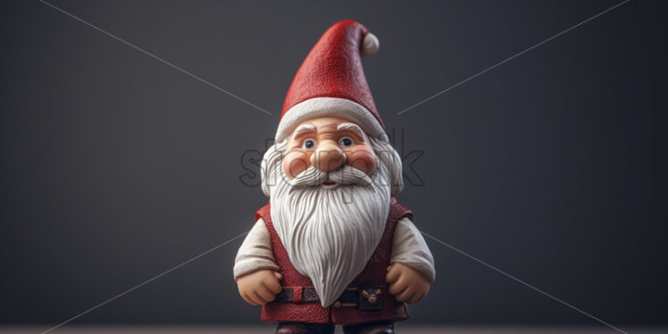 A gnome with a white beard on a gray background - Starpik Stock