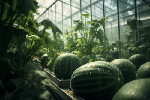 A greenhouse where watermelons grow - Starpik Stock