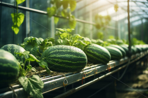 A greenhouse where watermelons grow - Starpik Stock