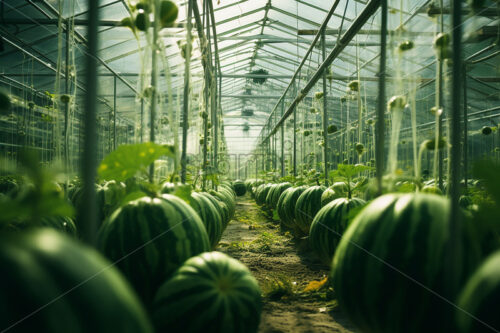 A greenhouse where watermelons grow - Starpik Stock