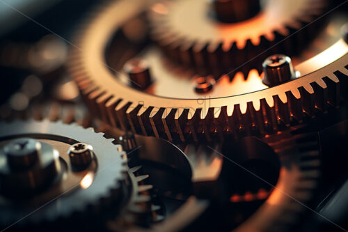 A lot of gears that are part of a mechanism - Starpik Stock