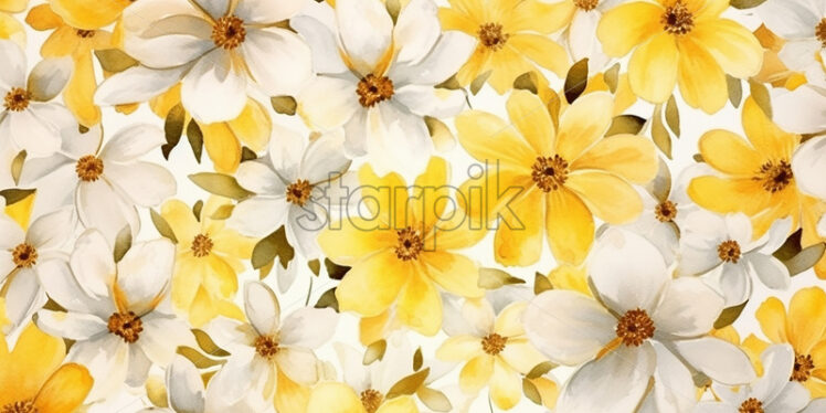 A pattern of yellow flowers - Starpik Stock