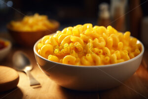 A plate with macaroni and cheese - Starpik Stock