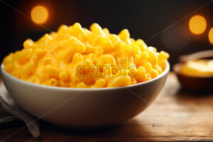 A plate with macaroni and cheese - Starpik Stock