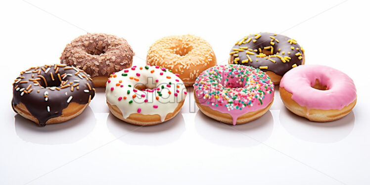 A set of donuts on a white background - Starpik Stock