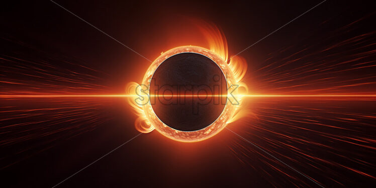 A solar eclipse from space - Starpik Stock