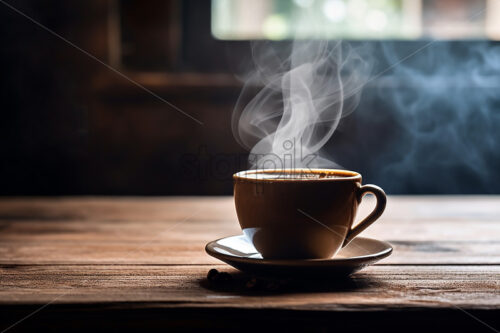 A steaming cup of coffee - Starpik Stock