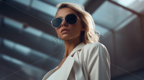 A stylishly dressed model with sunglasses - Starpik Stock