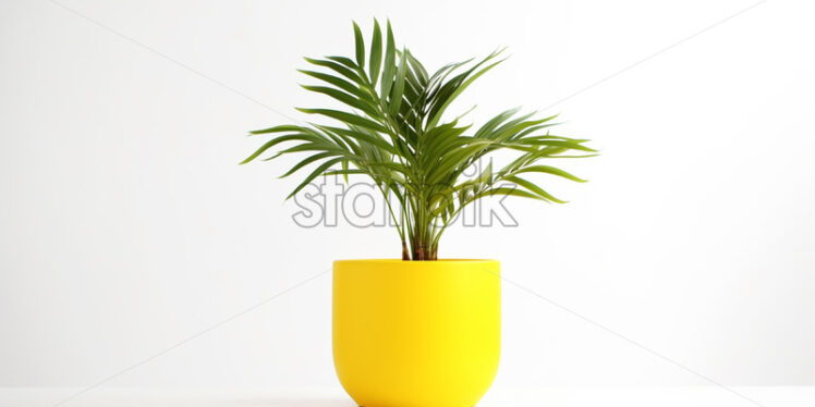 A tropical flower in a yellow pot - Starpik Stock