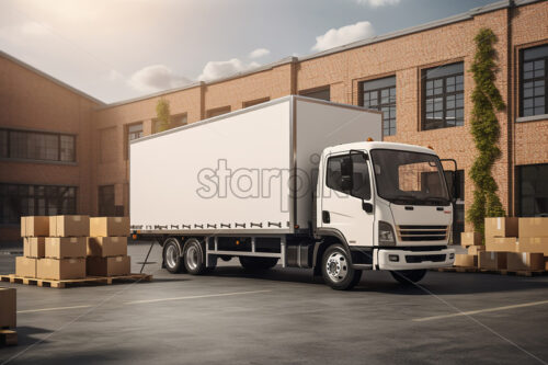 A truck that is preparing to transport goods - Starpik Stock