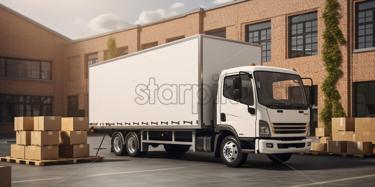 A truck that is preparing to transport goods - Starpik Stock