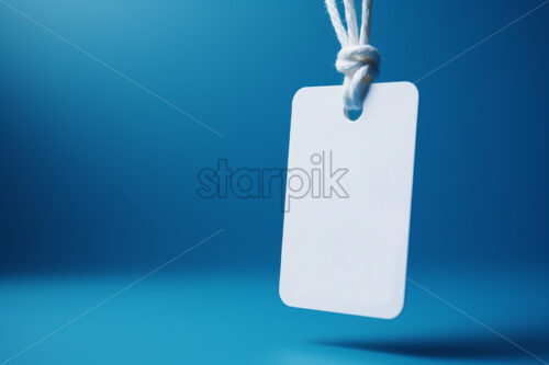 A white price label on a blue background - Starpik Stock