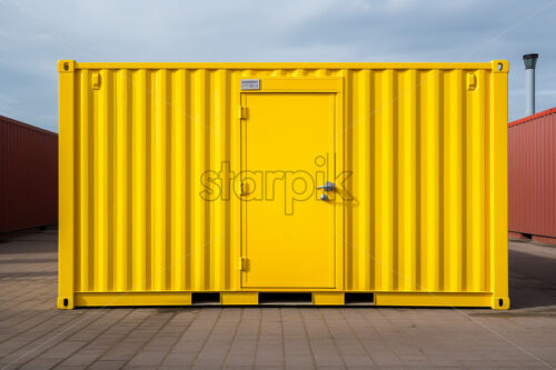 A yellow container