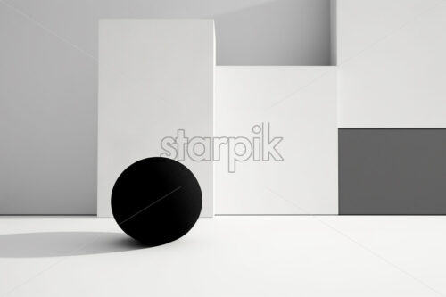 An abstract background of geometric shapes dominated by black and white colors - Starpik Stock